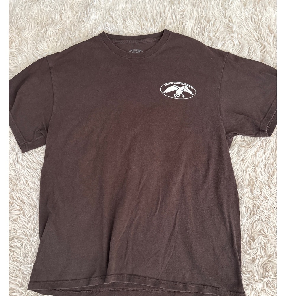 Vintage Duck Commander‎ Mens Graphic T Shirt Uncle Si Hey Large Brown Cotton Tee
